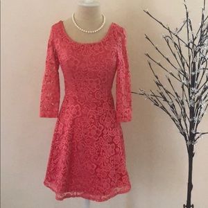 peach lace dress